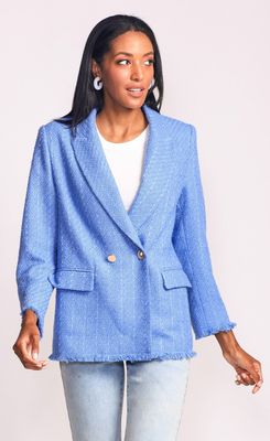 JK-80170BLU Sierra button tweed jacket