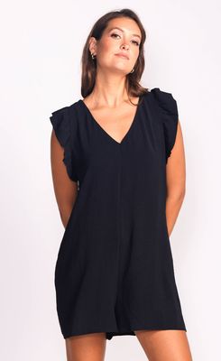 RO-110232BK keeley romper shorts