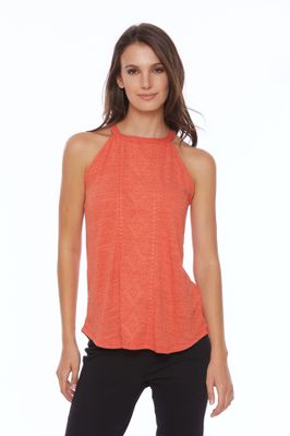 CSTP06067M ladies embroidered halter tank top