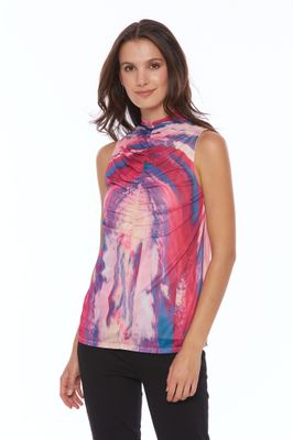 CSTP06112M sleeveless printed funnel top