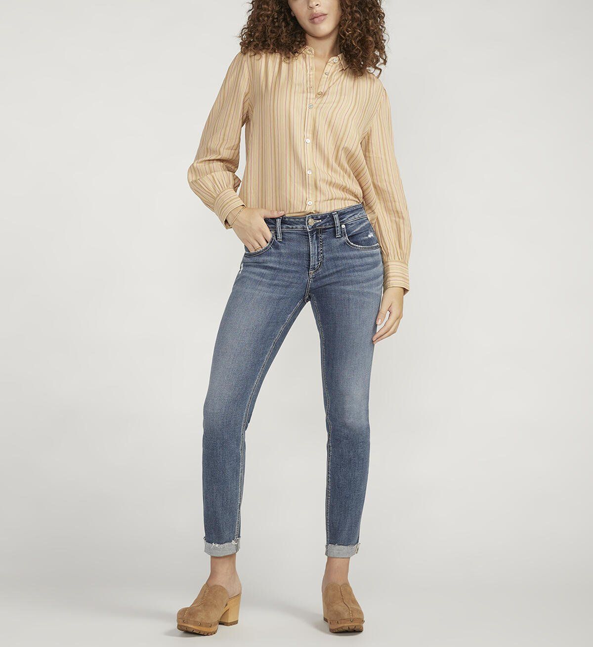 L27170ECF378 Boyfriend mid rise slim leg jean
