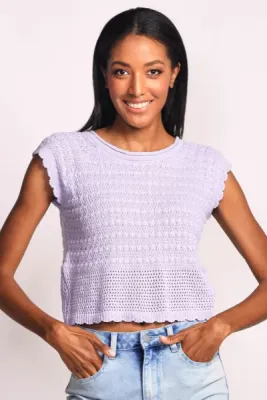 SW-2427L sleeveless sweater w/lace up back