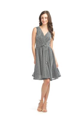 PD-15519 Ladies sparkle stretch sleeveless dress w/tie waist