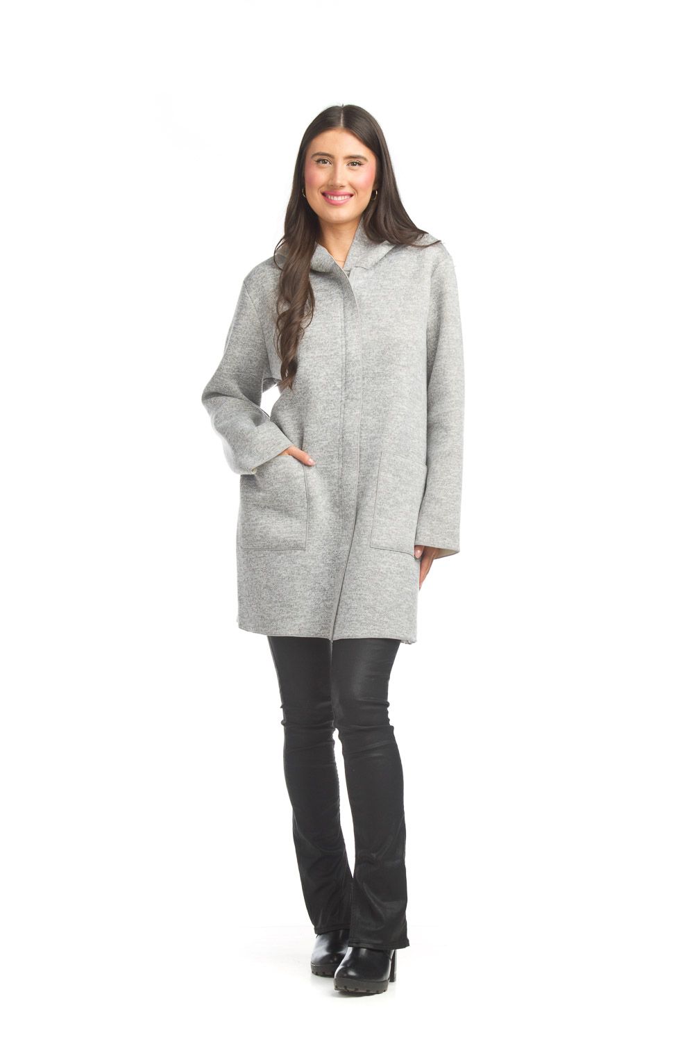 JT-13701 Ladies soft heathered hooded jacket w/pockets