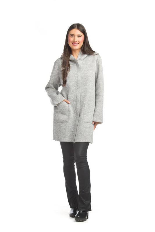 JT-13701 Ladies soft heathered hooded jacket w/pockets