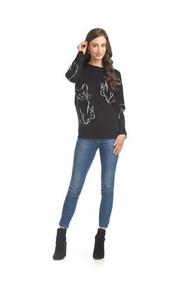 ST-15230 Ladies cat pattern acrylic sweater