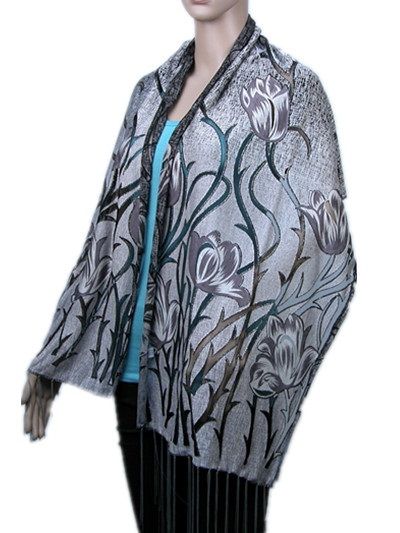 SF006-1525-13 carved scarf w/glitter