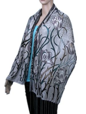 SF006-1525-13 carved scarf w/glitter