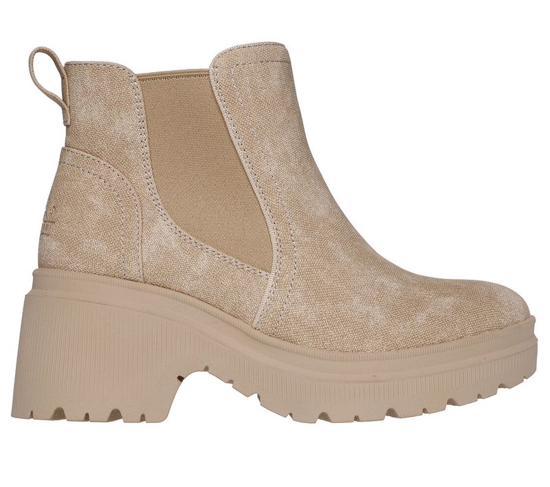 114625/TAN Ladies memory foam short boot w/heel