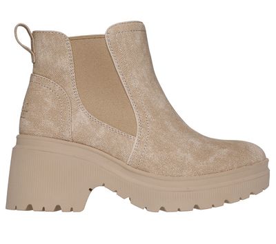 114625/TAN Ladies memory foam short boot w/heel