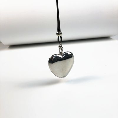 NL060-A1036 Leather rope necklace w/solid heart