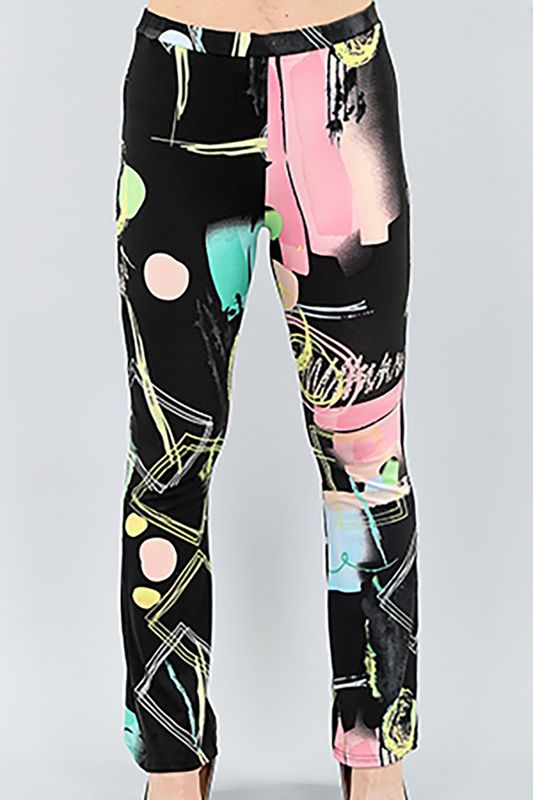 24S4624 pull on flare print pant