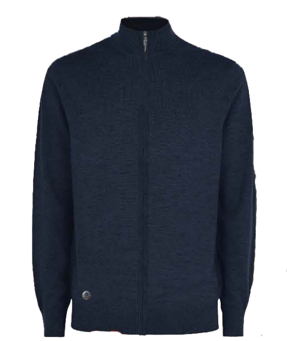 7363350 Men&#39;s cashmere like fine guage full zip sweater w/2 side pockets