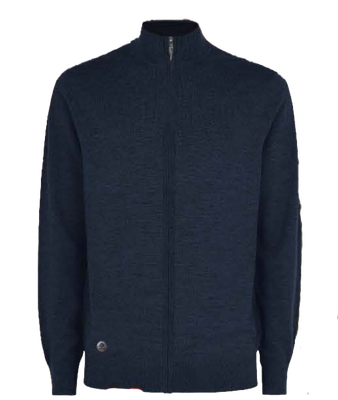 7363350 Men&#39;s cashmere like fine guage full zip sweater w/2 side pockets