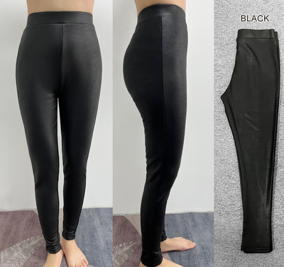 AM181 Ladies faux leather pull on stretch legging