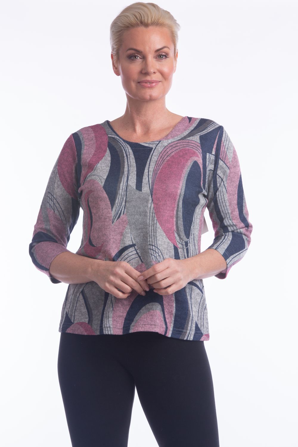 NL-83509 Ladies long sleeve print top