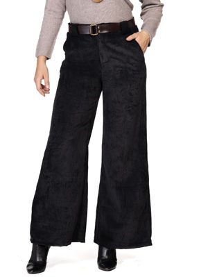 C7102 Ladies wide leg corduroy pant w/belt