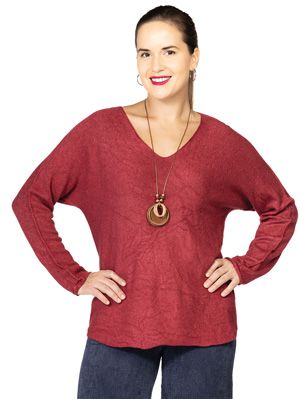 C7127 Ladies v-neck sweater w/necklace