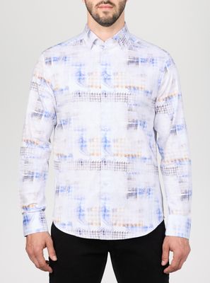 121547 Men&#39;s L/S printed button shirt