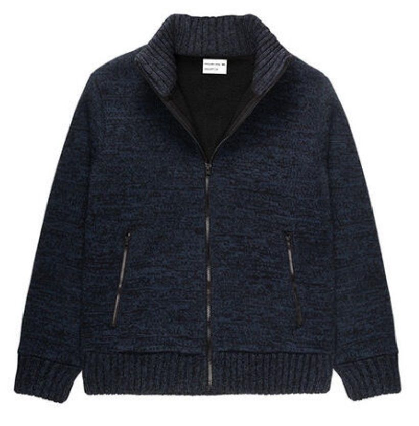 145868 Men&#39;s full zip bonded sweater w/pockets
