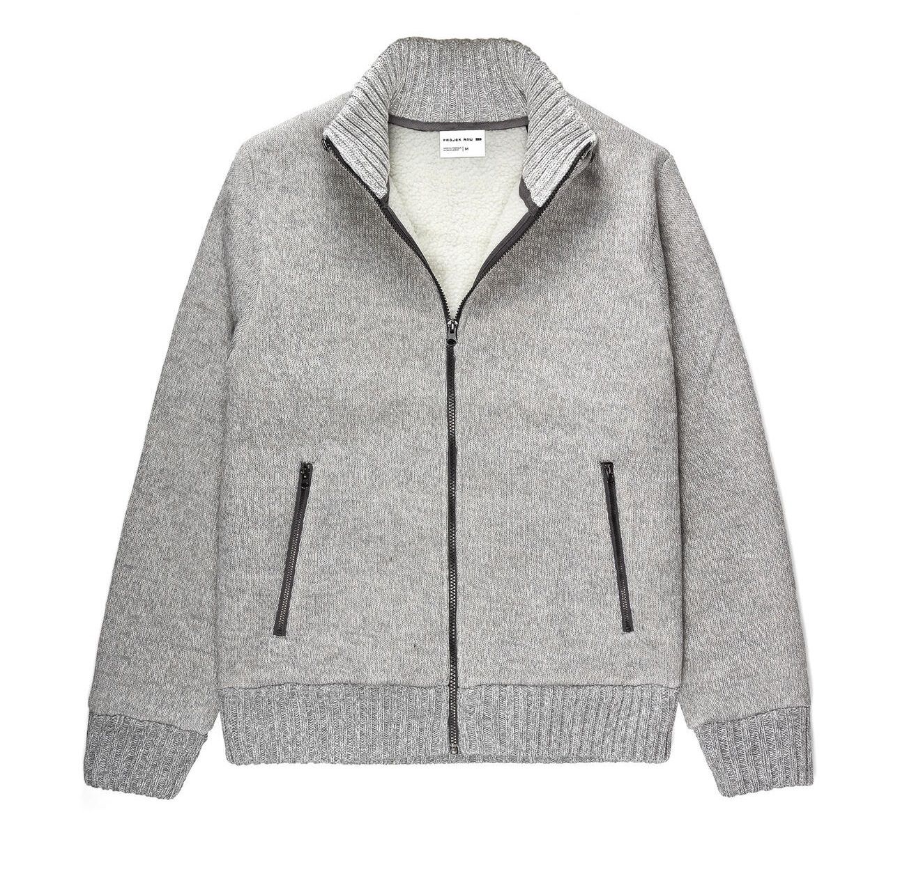 145868 Men&#39;s full zip bonded sweater w/pockets