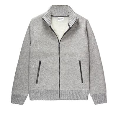 145868 Men&#39;s full zip bonded sweater w/pockets