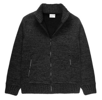 145868 Men&#39;s full zip bonded sweater w/pockets