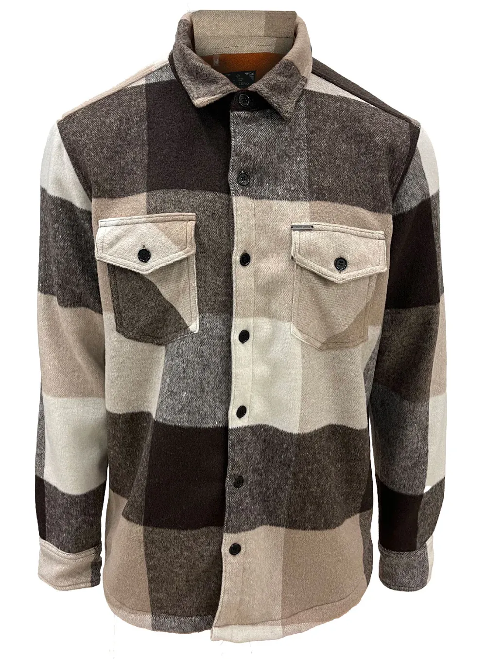 7364469 Recycled poly checkered shirt jacket