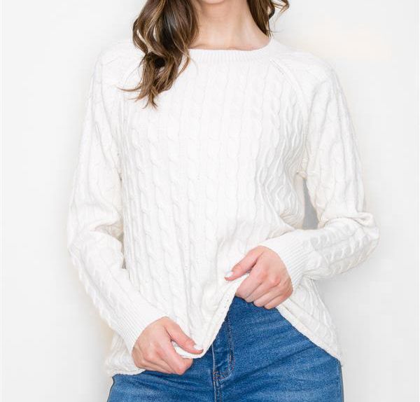 MON3314 Mock neck Long sleeve pull over sweater