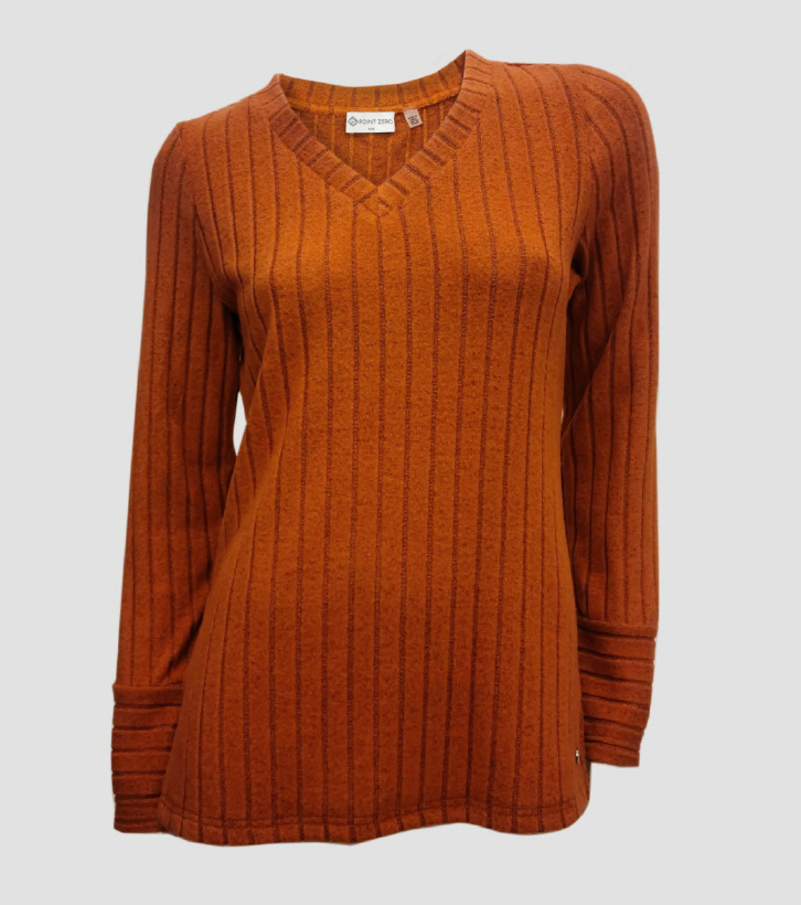 8364504 Ladies v-neck L/S light weight sweater