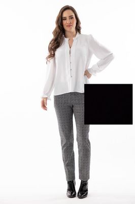 8449 L/S button blouse w/elastic wrist