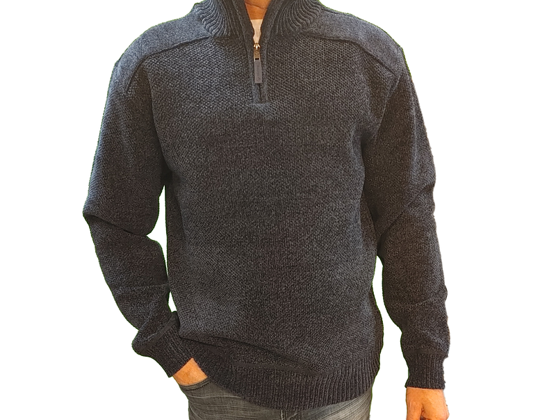 7368674 Men&#39;s mock neck 1/4 zip poly bonded sweater w/soft fleece lining