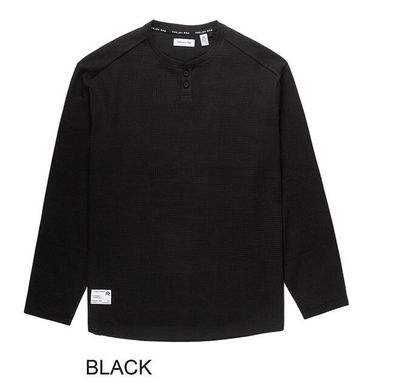 145735 Men&#39;s L/S henley waffle shirt
