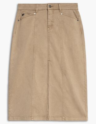 2926793500 Ladies long denim skirt w/front slit