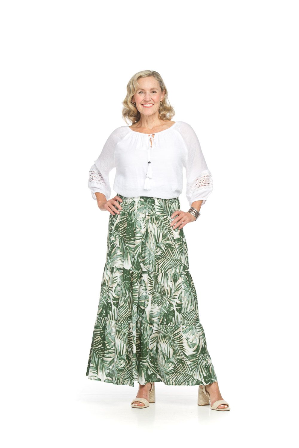 PT-18084 ladies off the shoulder lined blouse w/crochet