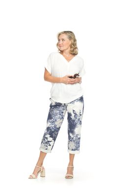 PT-18031 Ladies v-neck textured S/S blouse
