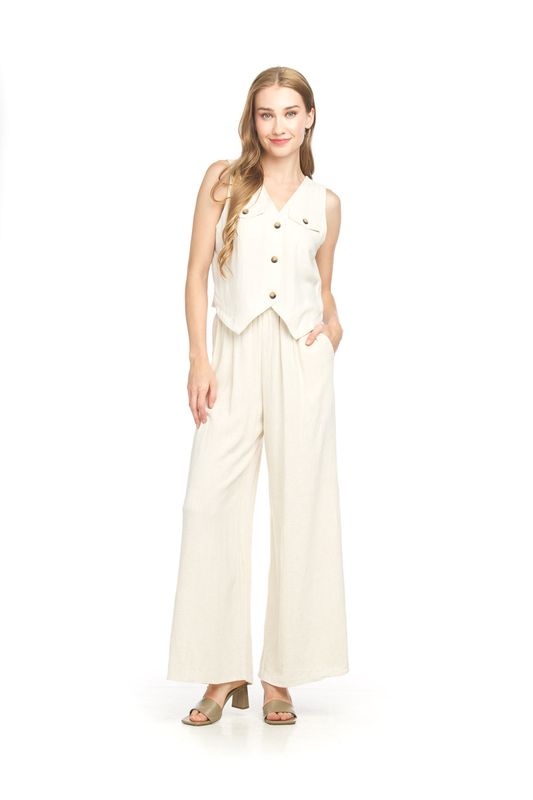 PP-16838 Linen blend wide leg pant