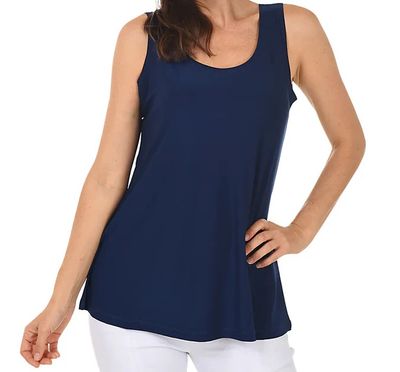 A605 Ladies long solid tank top