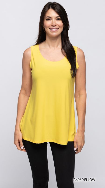 A605 Ladies long solid tank top