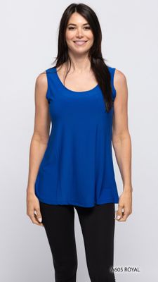 A605 Ladies long solid tank top