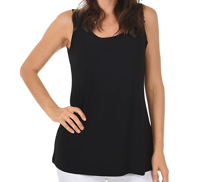 A605 Ladies long solid tank top