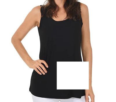 A605 Ladies long solid tank top