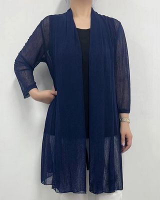 A303J long mesh 3/4 sleeve cardigan