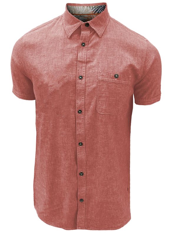 7464300 Cotton/linen slub short sleeve button shirt
