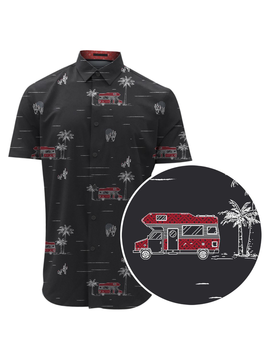 7464420 semi fit short sleeve vacation print shirt