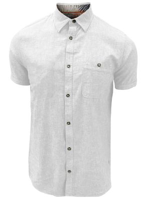 7464300 Cotton/linen slub short sleeve button shirt