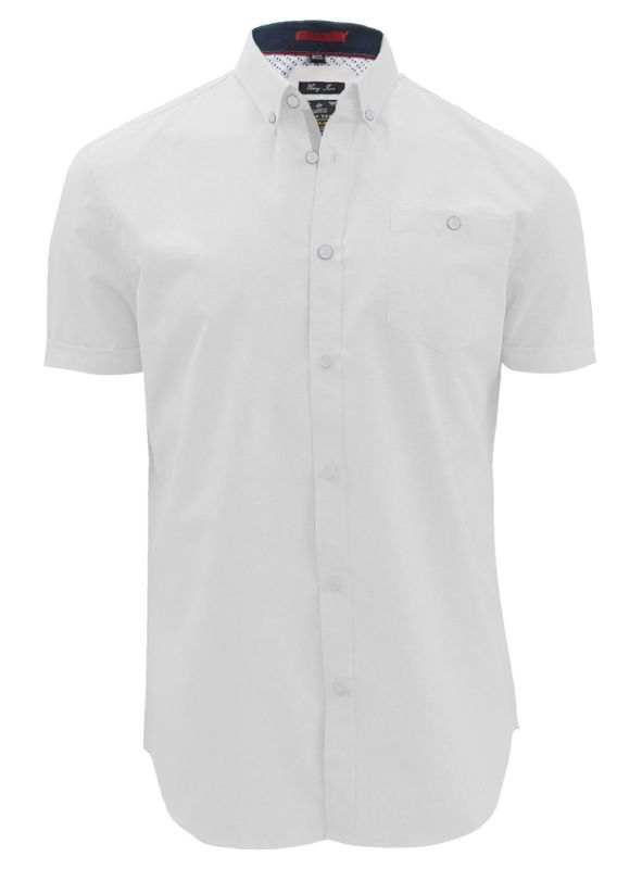 7464005 solid short sleeve button semi fit shirt