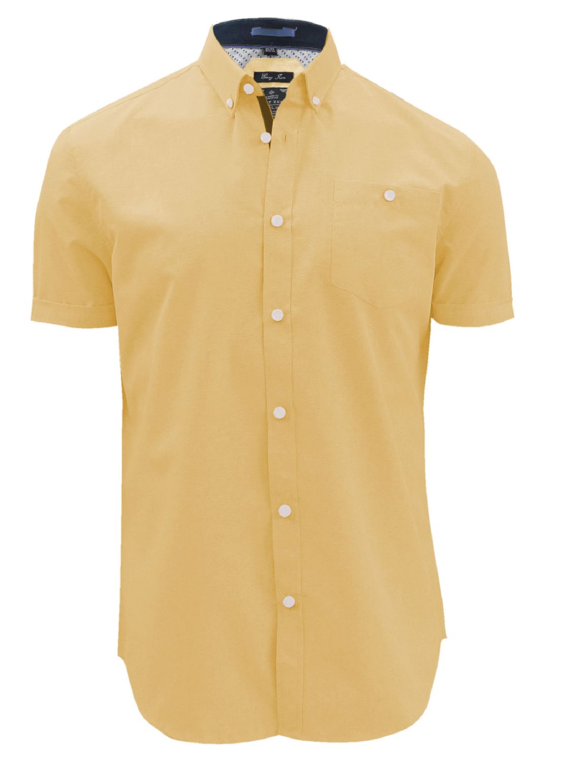 7464005 solid short sleeve button semi fit shirt