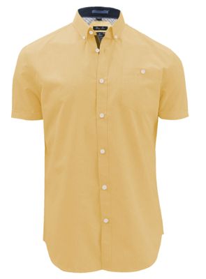 7464005 solid short sleeve button semi fit shirt