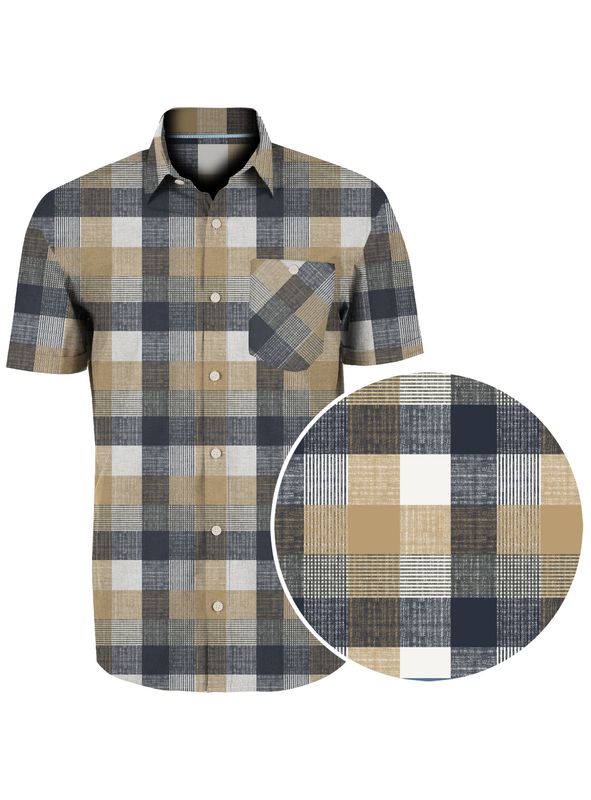 7464500 Cotton checkered button shirt